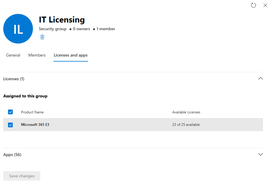 Microsoft 365 E3 assigned to IT Licensing group